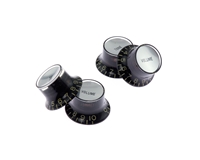 Vintage Reflector Knobs Black with Silver Top