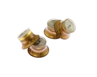 Vintage Reflector Knobs Gold with Gold Top