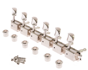 Kluson 6 In Line Set Of Tuners Shiny Or De-Shined
