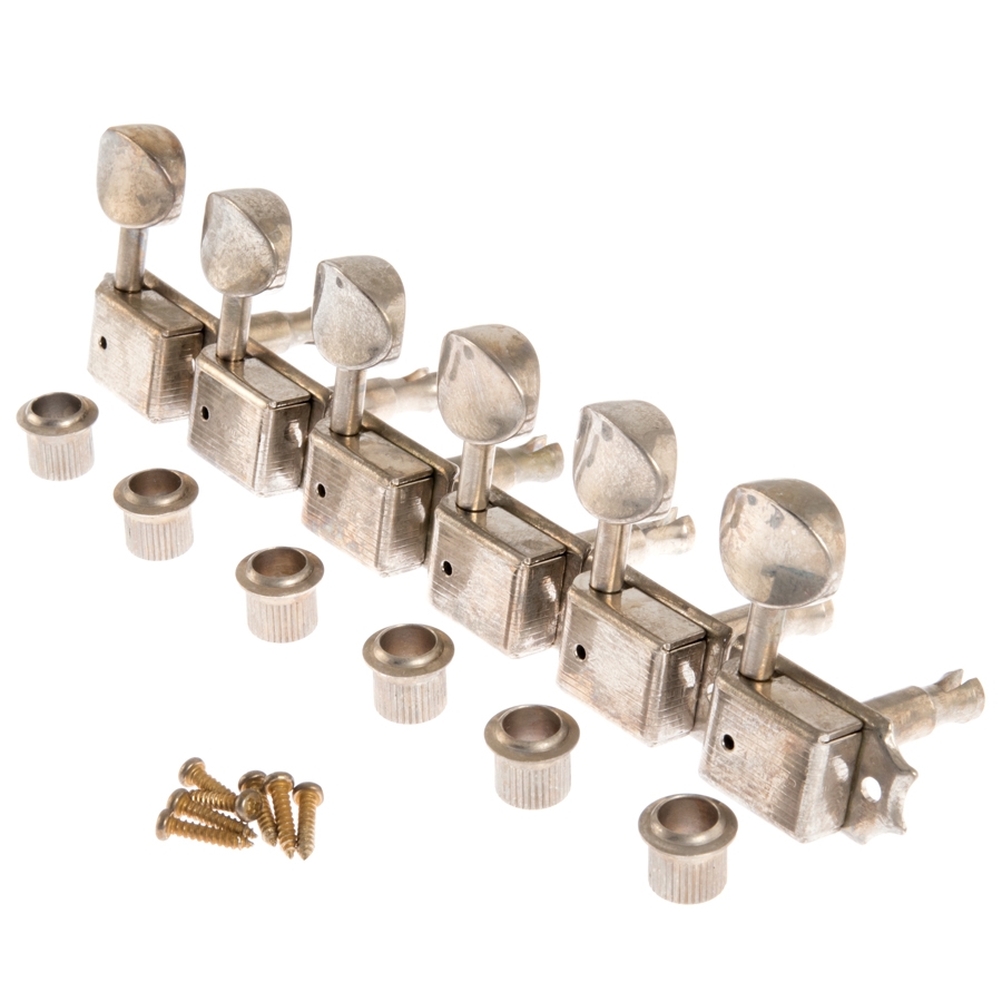 Kluson 6 In Line Set Of Tuners Shiny Or De-Shined :: Charles Guitars