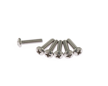 Round Head Pickup Mounting Screws in Natural Stainless Steel