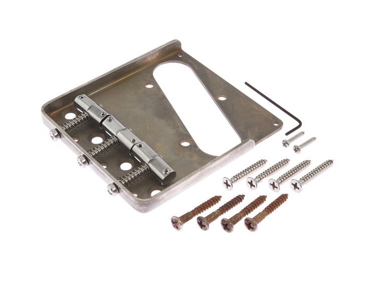 Callaham Aged Vintage Tele Bridge, Enhanced Vintage Compensated Stainless Steel
