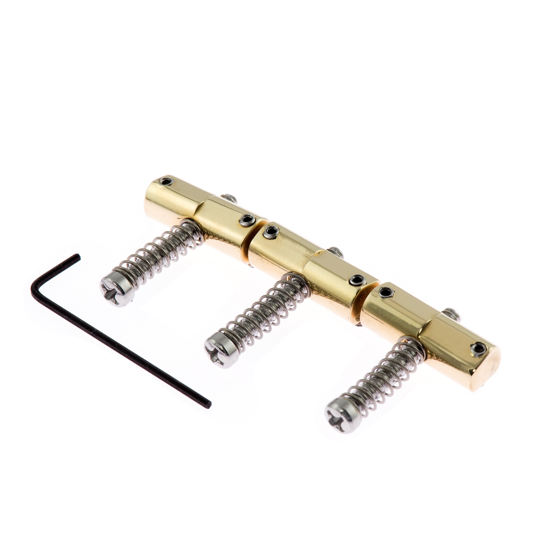 KAISH Solid Brass Guitar Bridge Saddles Brass Saddle 10.5mm String Spacing  with Nickel Screws for Stratocaster/Telecaster