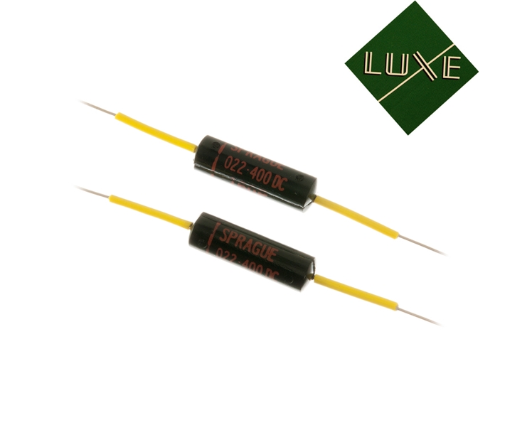 1960-1970 Matched Pair of Luxe Paper & Foil .022mF Black Beauty Capacitors