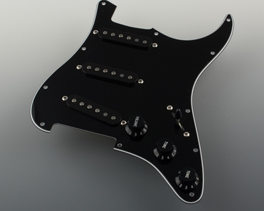 Pre-Wired Black White Black Pickguard