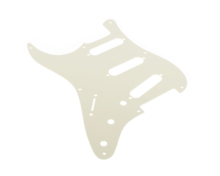S Type 50's 1 Ply Vintage White Pickguard 8 Hole LEFTY