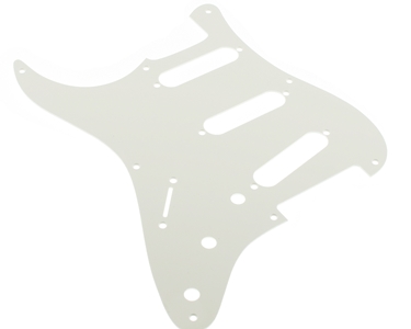 S Type 50's 1 Ply White Pickguard 8 Hole LEFTY