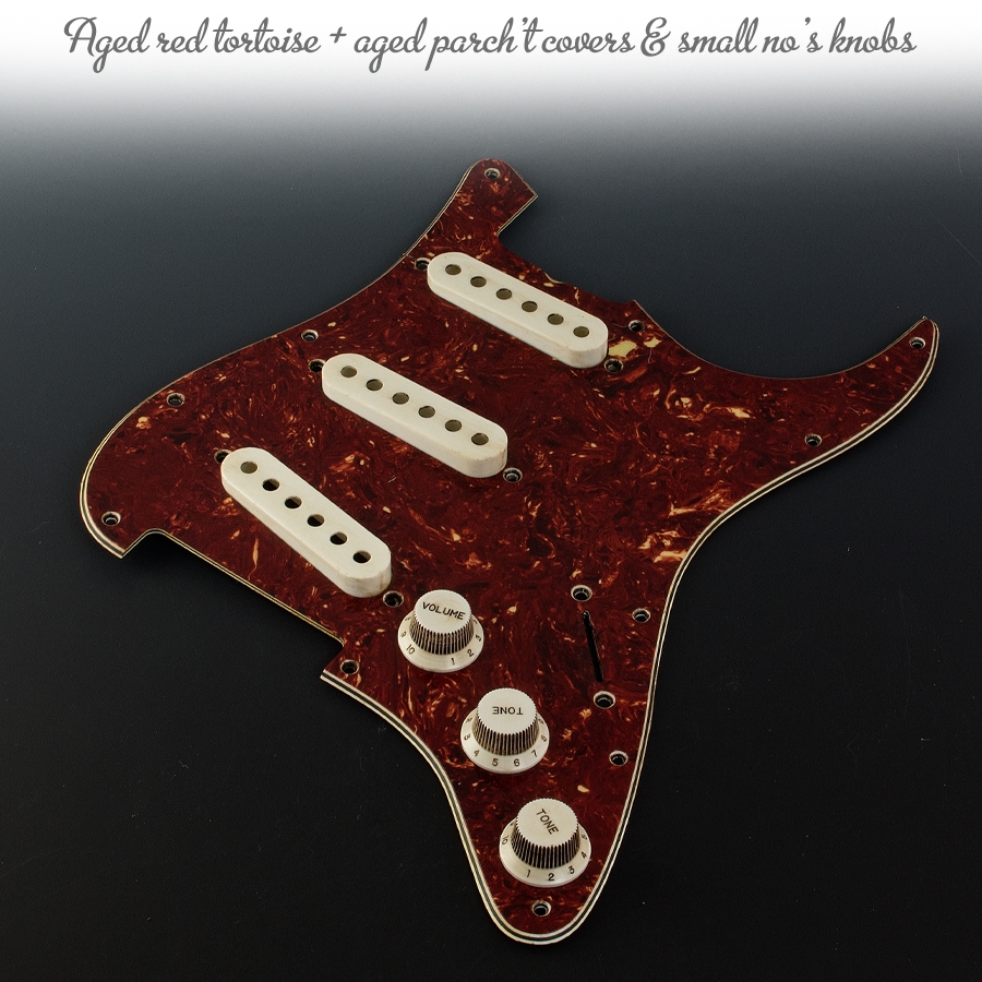 Vintage Relic Aged Parchment Small Numbers Knob Set Charles Guitars