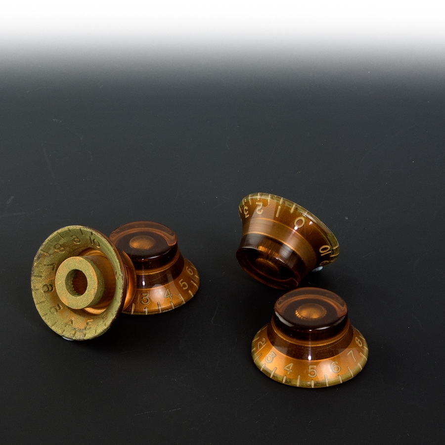 Vintage Relic Amber Top Hat Knobs (Set of 4 or 2) Charles Guitars