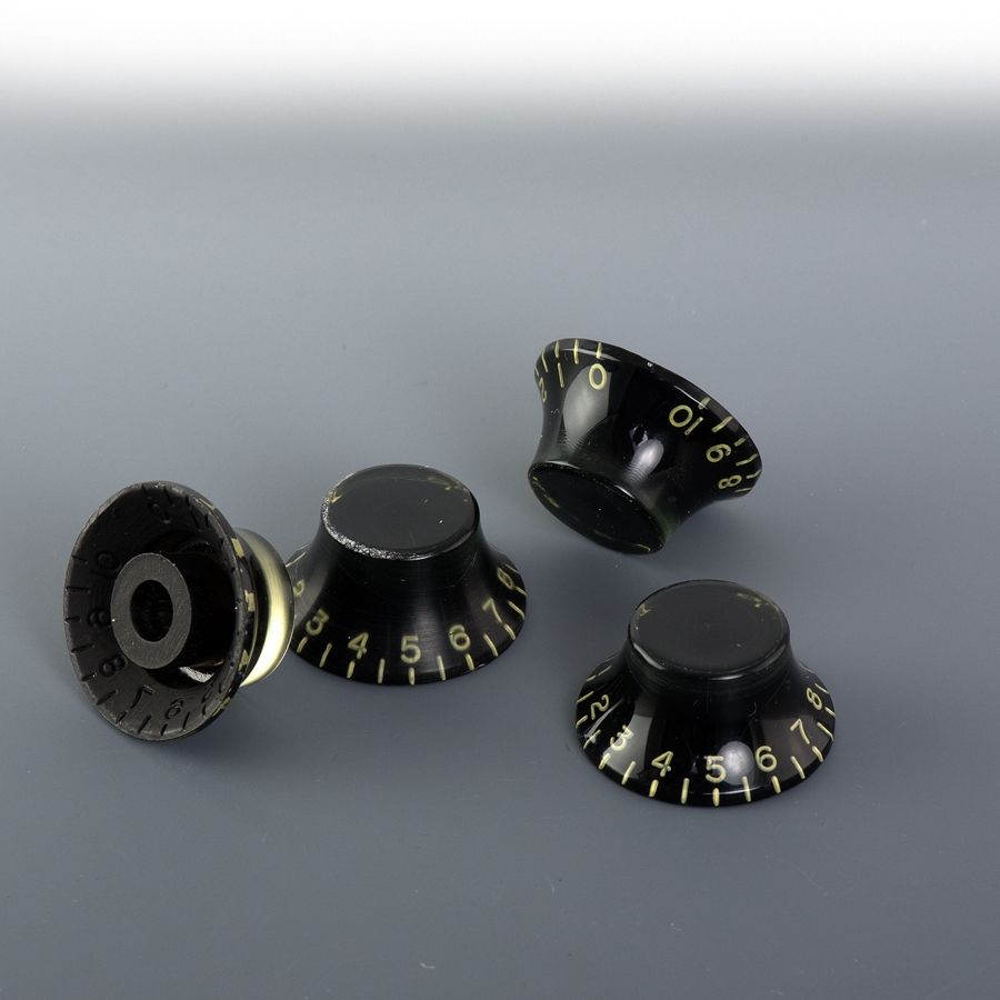 Vintage Relic Black Top Hat Knobs (Set of 4 or 2) Charles Guitars