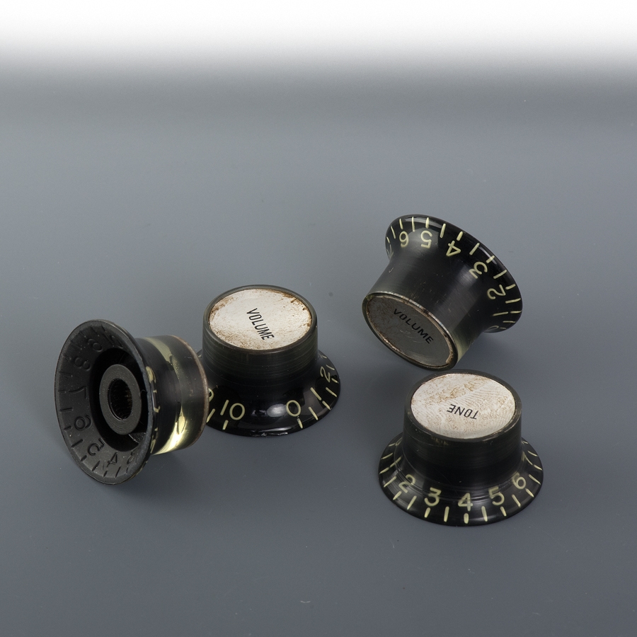 Vintage Relic Black Reflector Knobs (set of 4) Charles Guitars