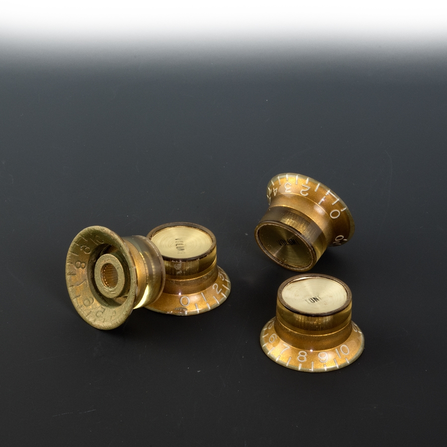 Vintage Relic Gold Reflector Knobs (Set of 4) Charles Guitars