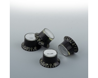 CAB Reflector Knob Black with Silver Top