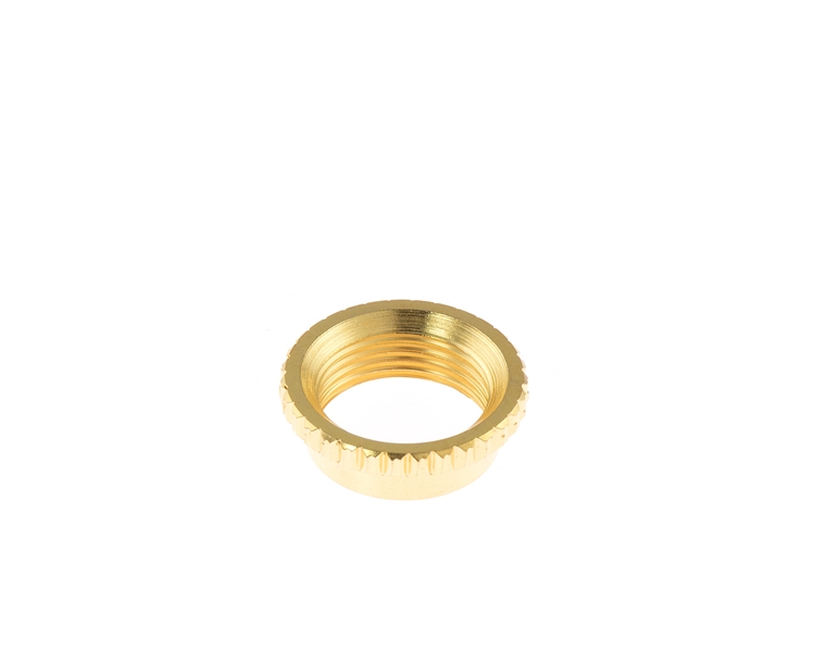 Deep Thread Coarse Knurled Nut for Switchcraft Toggle Gold