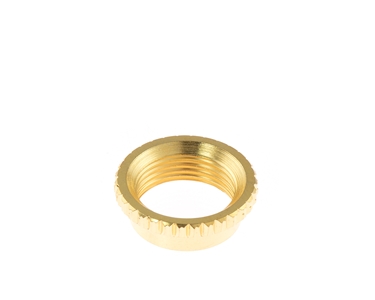 Deep Thread Coarse Knurled Nut for Switchcraft Toggle Gold