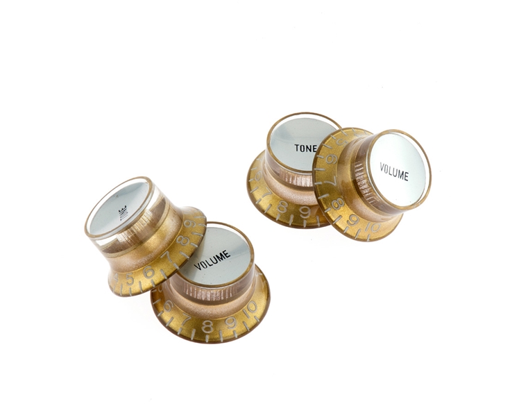 Reflector Knobs Gold with Silver Top