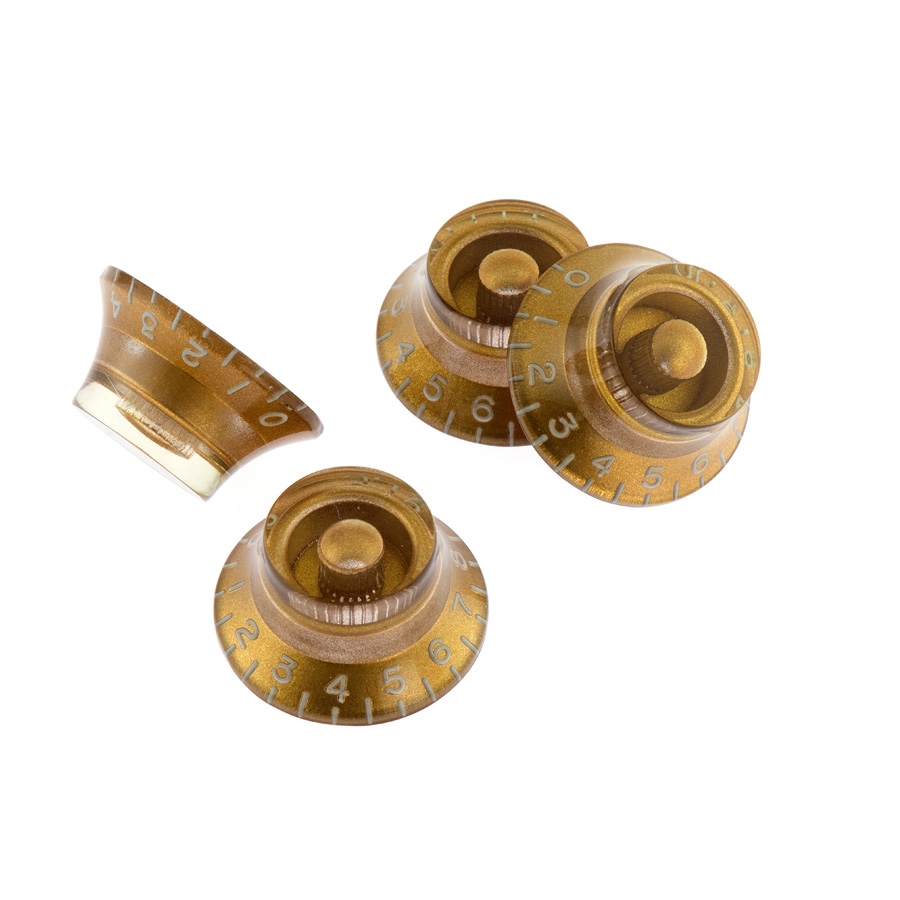 Vintage Top Hat Knobs in Gold Charles Guitars
