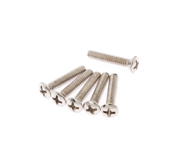 Strat 60's Countersunk Pickup Mounting Screws in Nickel Plate Long