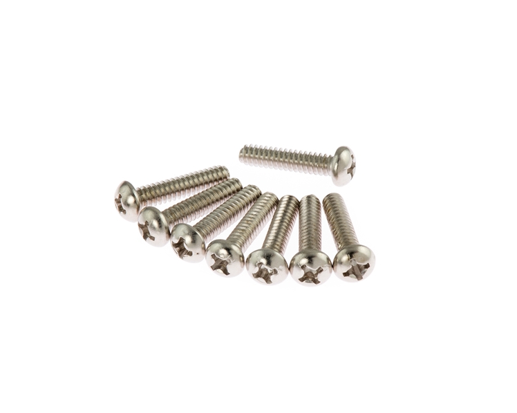 Round Head Pickup Mounting Screws in Nickel Plate