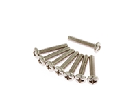 Rounded Head Pickup Mounting Screws in Nickel Plate Long