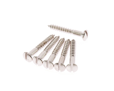 Strat/Tele Strap Button Fixed Bridge Slotted Screws in Nickel Plate