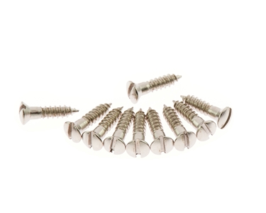 Strat/Tele Pickguard Screws Slot Head Nickel Plate