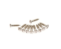 Strat/Tele Pickguard Screws Slot Head Nickel Plate