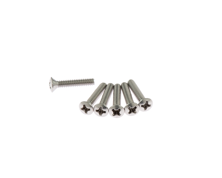 Strat 60's Countersunk Pickup Mounting Screws in Natural Stainless Steel Long
