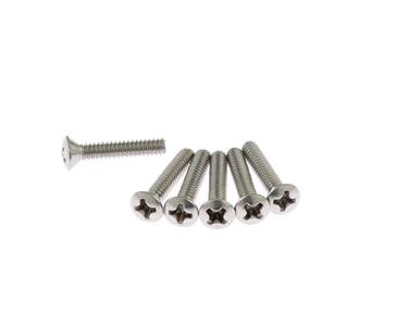 Strat 60's Countersunk Pickup Mounting Screws in Natural Stainless Steel Long