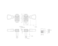 Vintage Relic Kluson 3 Per Side Double Ring - Double Line Tuners 