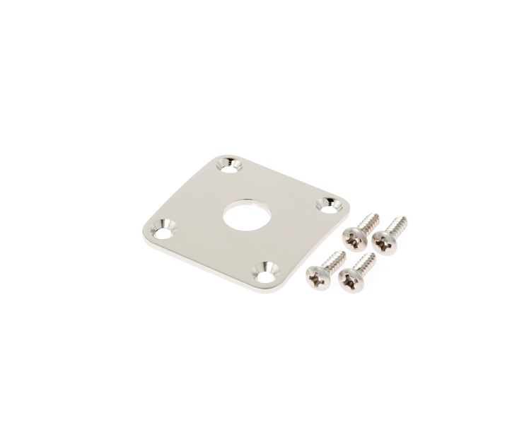 Gotoh Square Jack Plate Rounded Corners Nickel