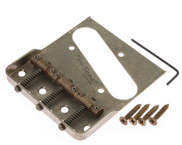De-Shined Gotoh Tele Bridge Nickel with Cut Away "In Tune" Brass Saddles BS-TC1SN