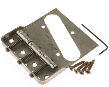De-Shined Gotoh Tele Bridge Nickel with Cut Away "In Tune" Titanium Saddles TI-TC1SN
