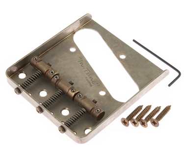 De-Shined Gotoh Tele Bridge Nickel with Cut Away "In Tune" Brass Saddles BS-TC1N