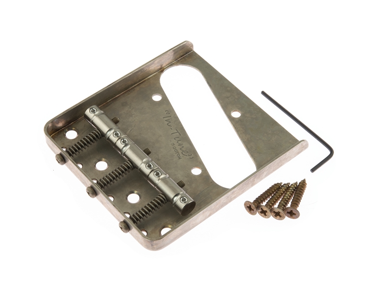 De-Shined Gotoh Tele Bridge Nickel With "In Tune" Titanium Saddles TI-TC1N