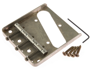 De-Shined Gotoh Tele Bridge Nickel with Cut Away "In Tune" Titanium Saddles TI-TC1N