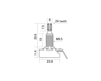 CTS Premium 500k CG Long Split Shaft Pot 5% + - Tolerance Bulk 10 pcs