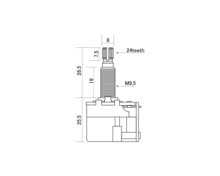 CTS 500K Mojotone DPDT PushPull Pot Long Shaft Charles Guitars