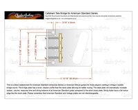 Callaham Tele Bridge For American Standard Guitars, Enhanced Compensated Brass Saddles
