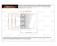 Callaham Vintage Tele Bridge For Bigsby - Stainless Steel Saddles