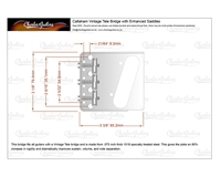 Callaham Aged Vintage  Tele Bridge, Enhanced Vintage Compensated Stainless Steel